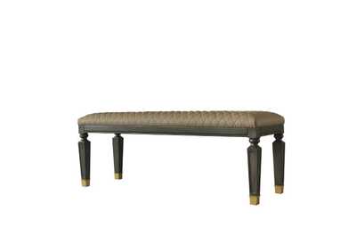Image for House Marchese Tan PU & Tobacco Finish Bench
