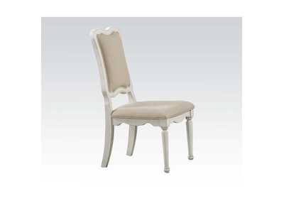 Morre Beige Linen & Antique White Chair,Acme
