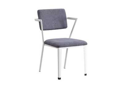 Coleen Gray Fabric & White Cargo Chair