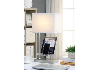 Image for Ava Sandy Nickel Table Lamp