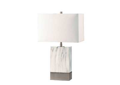 Libe White & Brushed Nickel Table Lamp