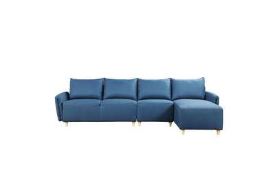 Image for Marcin Blue Fabric Sectional Sofa