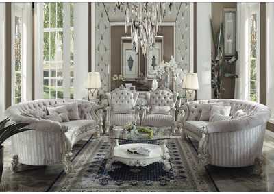 Image for Versailles Ivory Velvet & Bone White Sofa