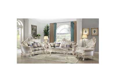 Gorsedd Fabric & Antique White Sofa