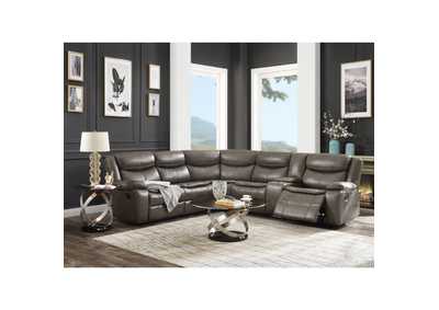 Image for Tavin Taupe Leather-Aire Match Sectional Sofa