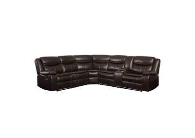 Tavin Espresso Leather-Aire Match Sectional Sofa,Acme