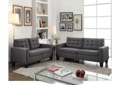 Earsom Gray Linen Sofa