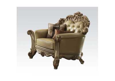 Image for Vendome Bone PU & Gold Patina Chair