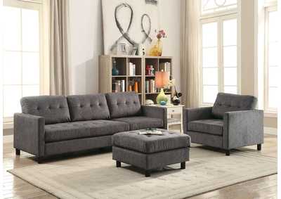 Ceasar Gray Fabric Sectional Sofa