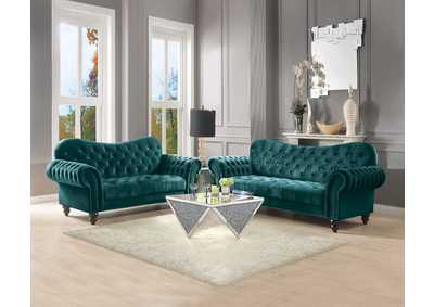 Iberis Green Velvet Sofa