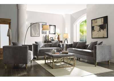 Sidonia Gray Velvet Sofa