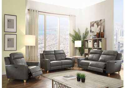 Cayden Gray Leather-Aire Match Sofa,Acme