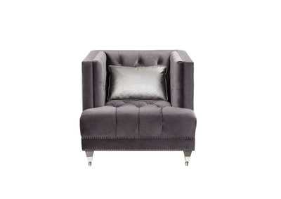 Hegio Gray Velvet Chair