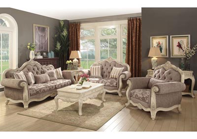 Image for Ragenardus Antique White/Gray Upholstered Sofa and Loveseat