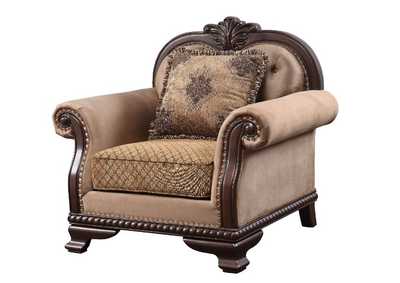 Image for Chateau De Ville Fabric & Espresso Finish Chair