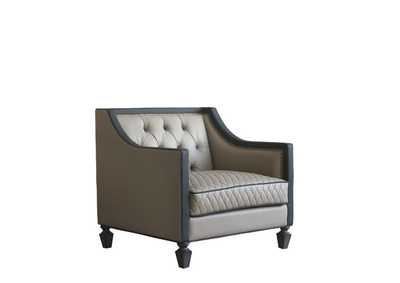 Image for House Beatrice Tan PU, Black PU & Charcoal Finish Chair