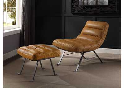 Image for Hepton Toffee Top Grain Leather Ottoman