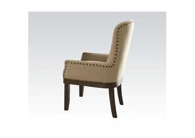 Landon Beige Linen & Salvage Brown Chair