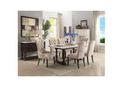 Image for Cutie White Marble & Weathered Espresso Gerardo Dining Table
