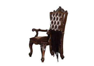 Versailles 2-Tone Light Brown PU/Fabric & Cherry Oak Chair,Acme