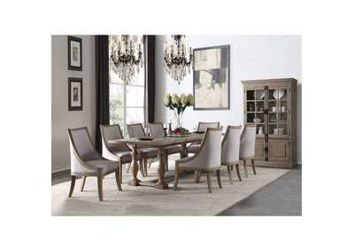 Eleonore Taupe Linen & Weathered Oak Dining Chair,Acme