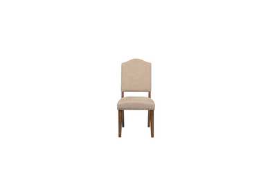 Maurice Khaki Linen & Antique Oak Side Chair,Acme