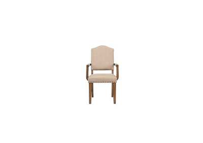 Maurice Khaki Linen & Antique Oak Chair,Acme