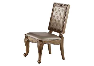 Orianne Champagne Antique Gold Side Chair (2Pc),Acme