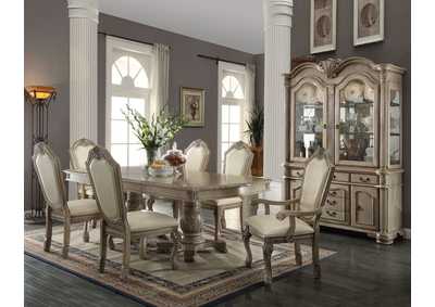 Image for Chateau De Ville Antique White Rectangular Dining Table w/2 Armed Chair & 4 Side Chair