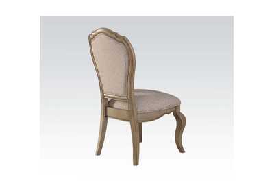 Chelmsford Beige Fabric & Antique Taupe Side Chair,Acme