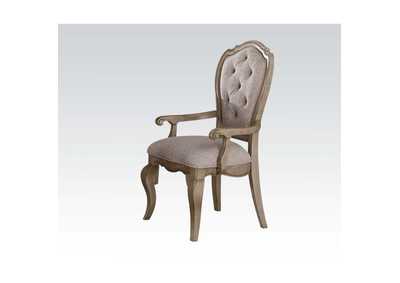 Chelmsford Beige Fabric & Antique Taupe Chair,Acme