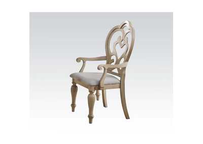 Abelin Fabric & Antique White Chair,Acme