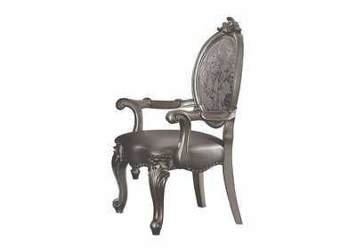 Versailles Silver PU & Antique Platinum Chair