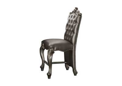 Image for Mahavira Silver PU & Antique Platinum Versailles Counter Height Chair (2Pc)