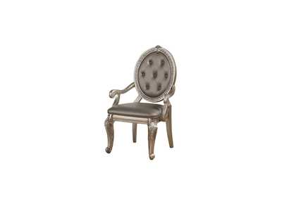 Northville PU & Antique Silver Chair,Acme