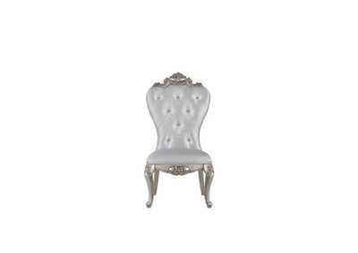 Gorsedd Cream Fabric & Antique White Side Chair