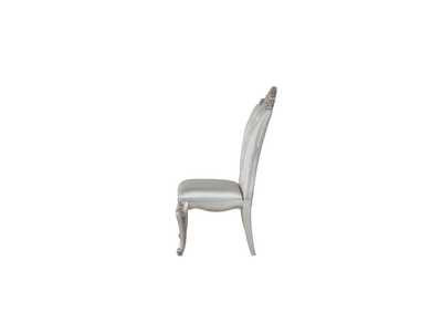 Gorsedd Cream Fabric & Antique White Side Chair,Acme