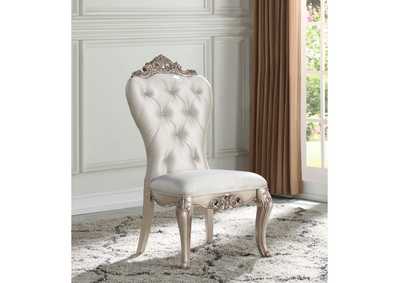 Gorsedd Cream Fabric & Antique White Side Chair,Acme