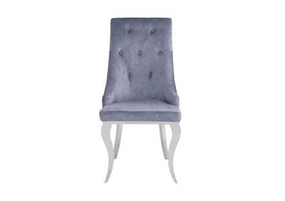 Dekel Gray Fabric & Stainless Steel Side Chair,Acme