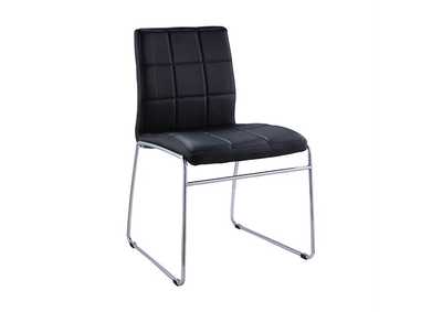 Gordie Black PU & Chrome Side Chair,Acme