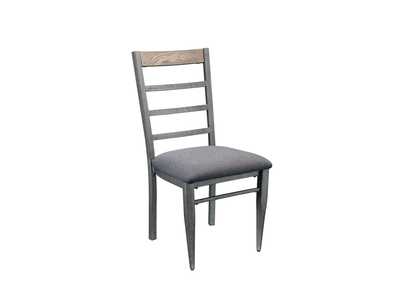 Ornat Gray Fabric & Antique Gray Side Chair,Acme