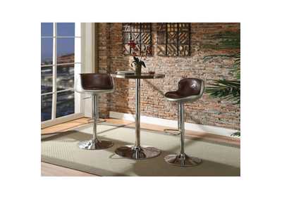 Image for Brancaster Retro Brown Top Grain Leather & Aluminum Bar Table