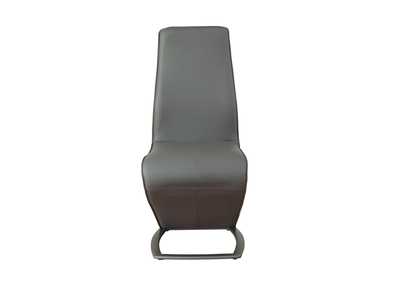 Hassel Gray PU & Gunmetal Side Chair,Acme