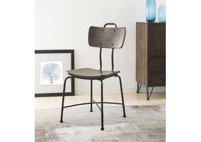 Garron Walnut & Black Side Chair,Acme