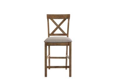 Image for Martha II Tan Linen & Weathered Oak Counter Height Chair