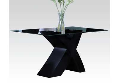 Pervis Black & Clear Glass Dining Table