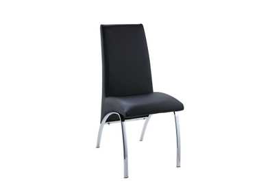 Pervis Black PU & Chrome Side Chair,Acme