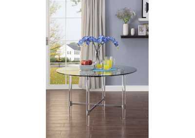 Daire Chrome & Clear Glass Dining Table,Acme