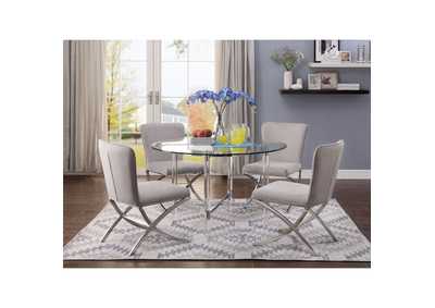 Image for Daire Chrome & Clear Glass Dining Table