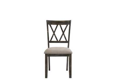 Claudia II Fabric & Weathered Gray Side Chair